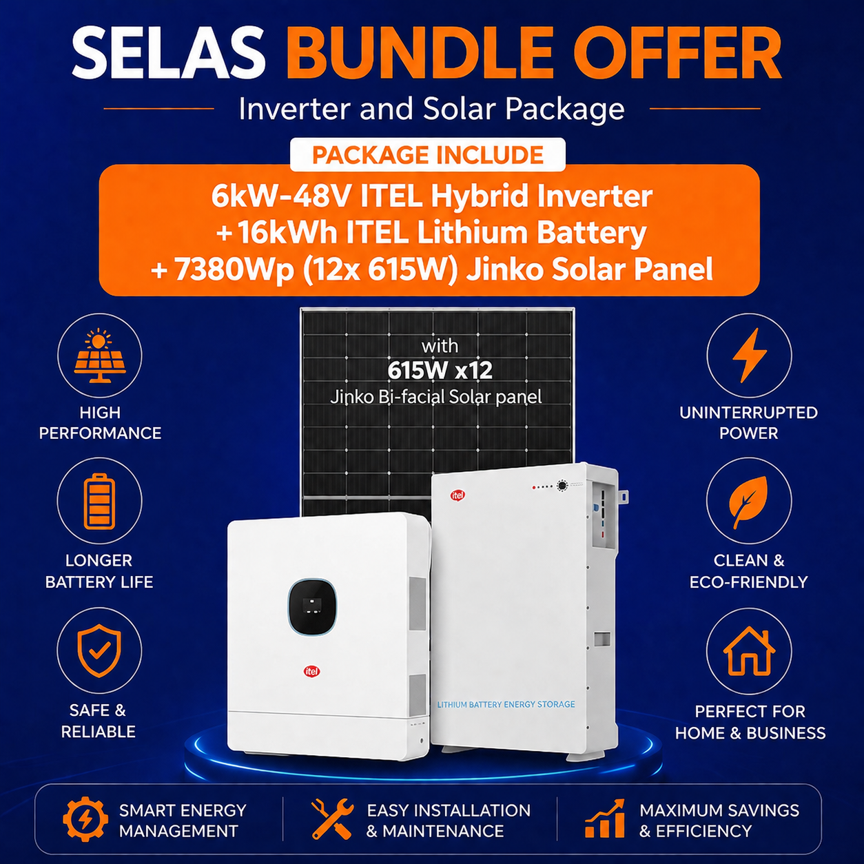 6kW Selas Mega bundle Solar & Inverter Installation Package